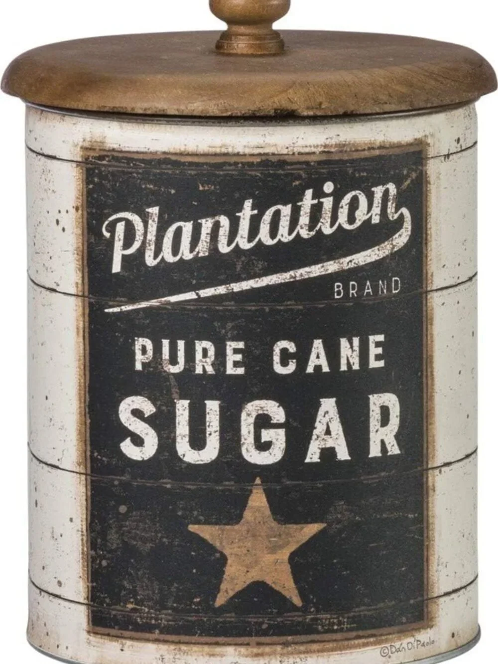 Farmhouse Style Tin Canisters Set - Sugar, Coffee, Flour Storage Containers